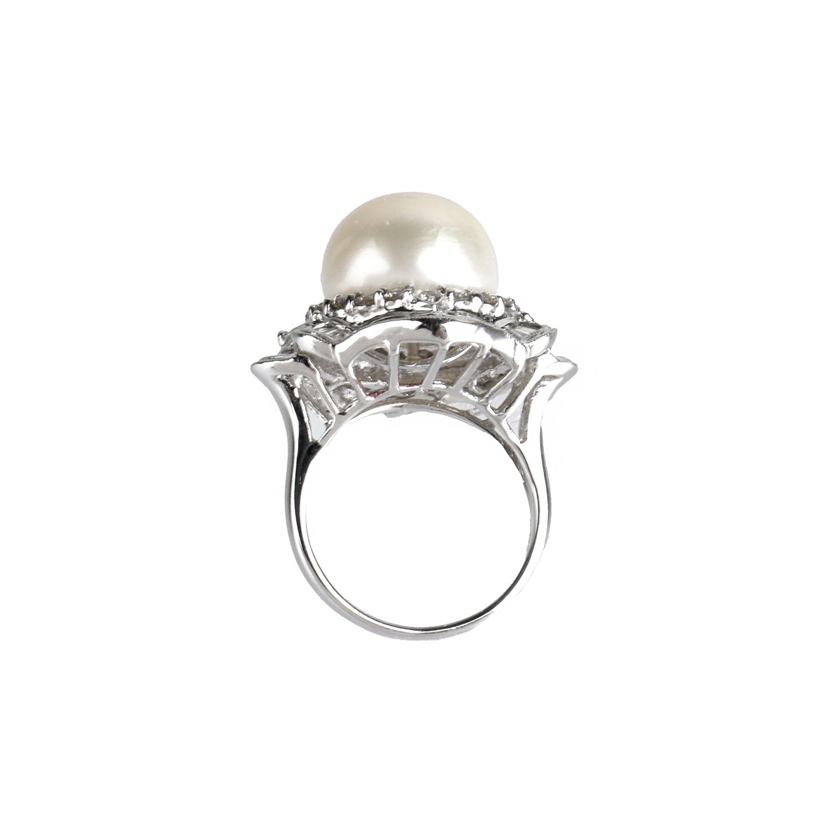 Pearl, Diamond and 18K Ring