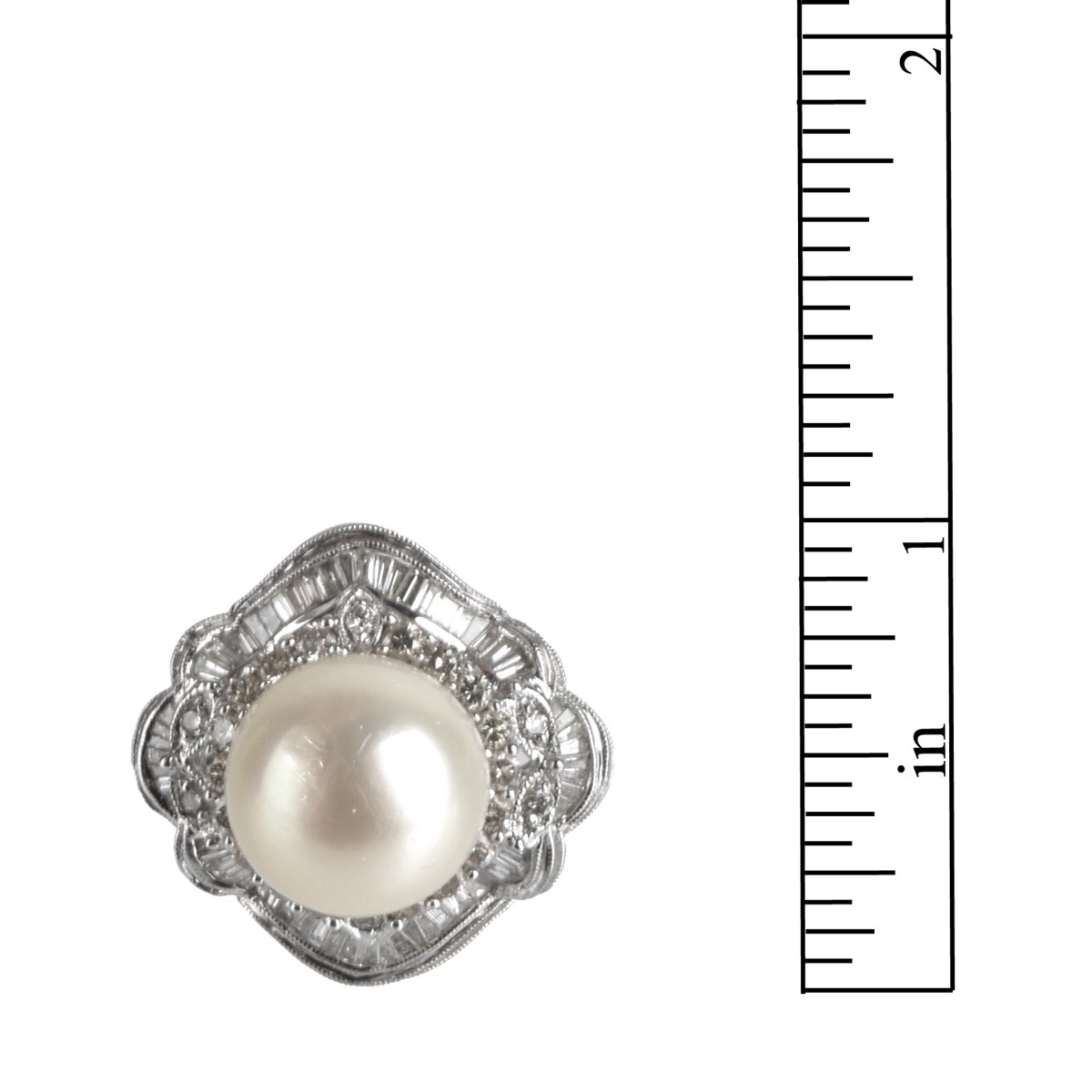 Pearl, Diamond and 18K Ring