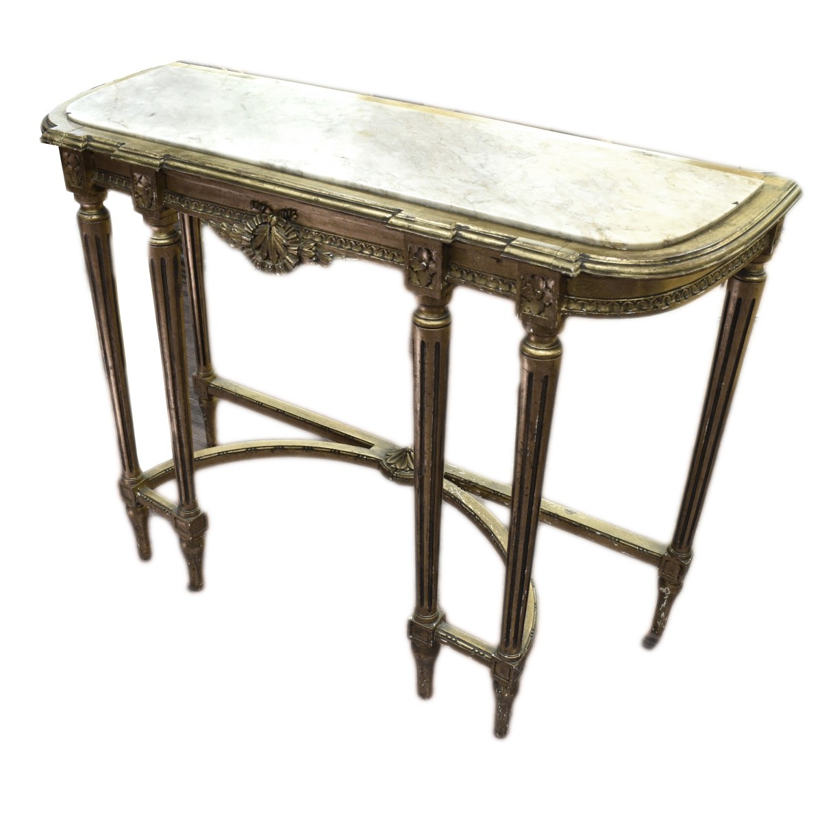 Louis XVI Style Marble Top Console Table