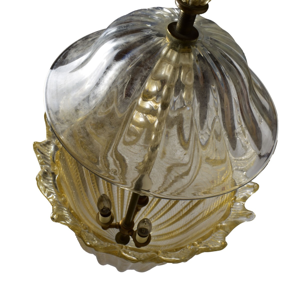 Murano Art Glass Gold to Clear Chandelier