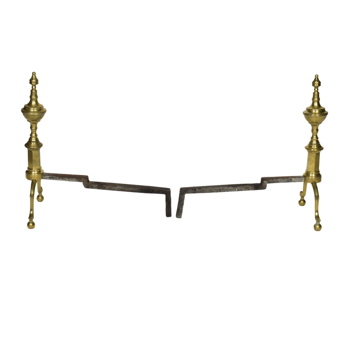 Pair of English Bronze Chenets