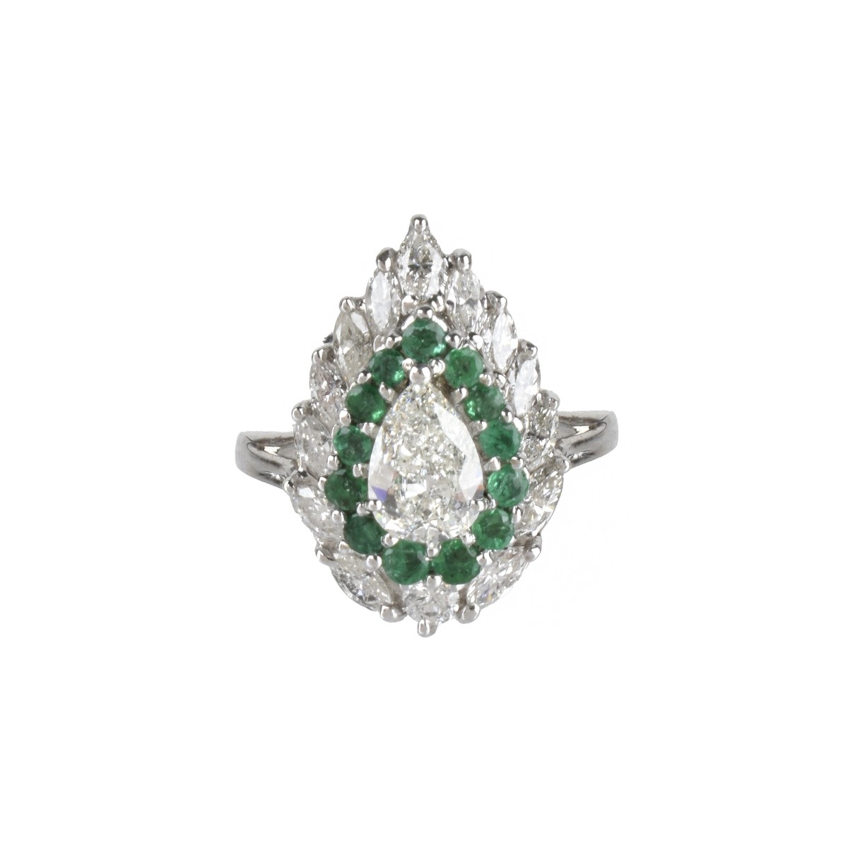 Diamond, Emerald and 14K Ring