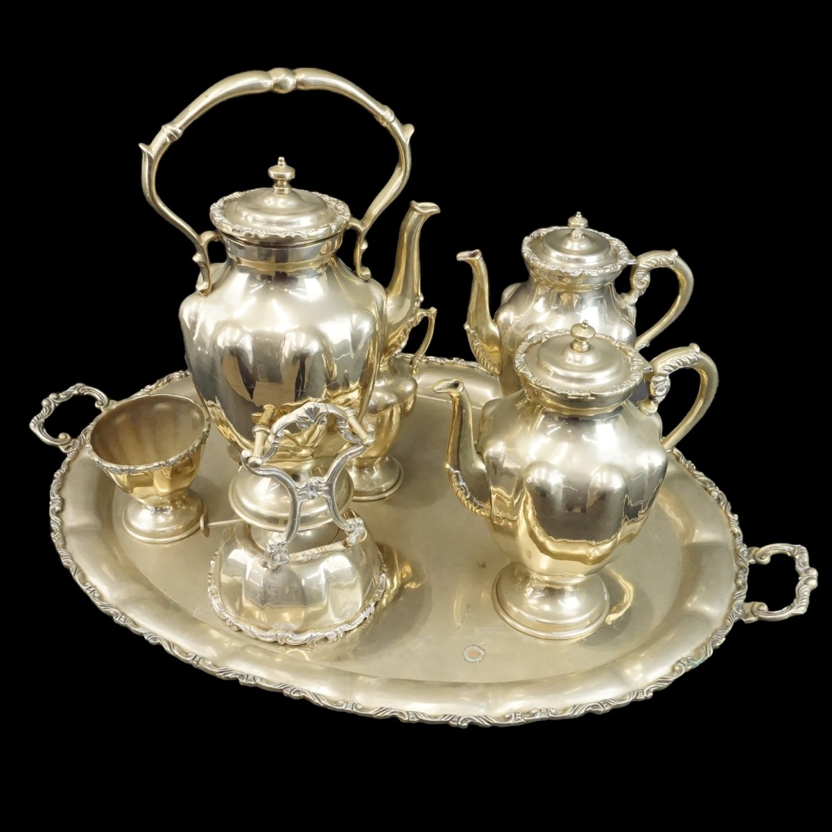 7pc Silver Plate Tea Set