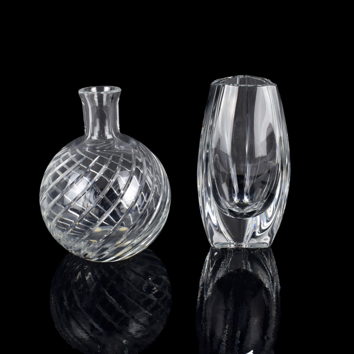 Two Baccarat Crystal Vases