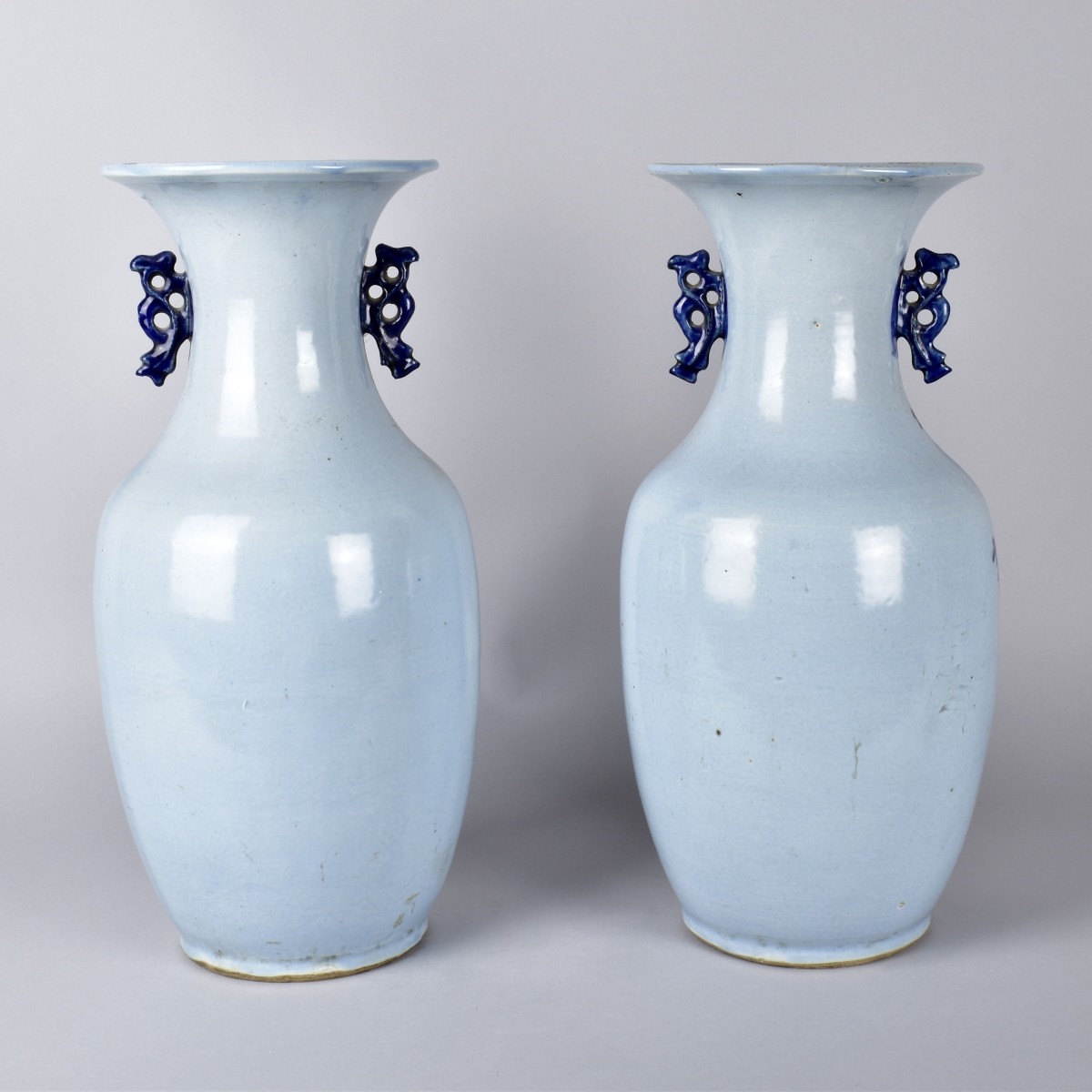 Pair Chinese Blue and White Vases