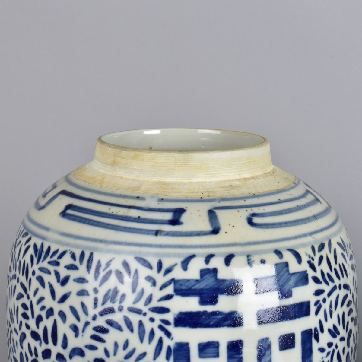 Pair Blue and White Covered Spice Jars