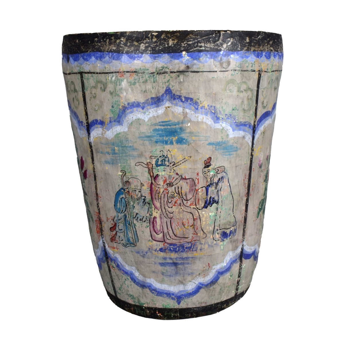 Large Chinese Paper Mache Basket