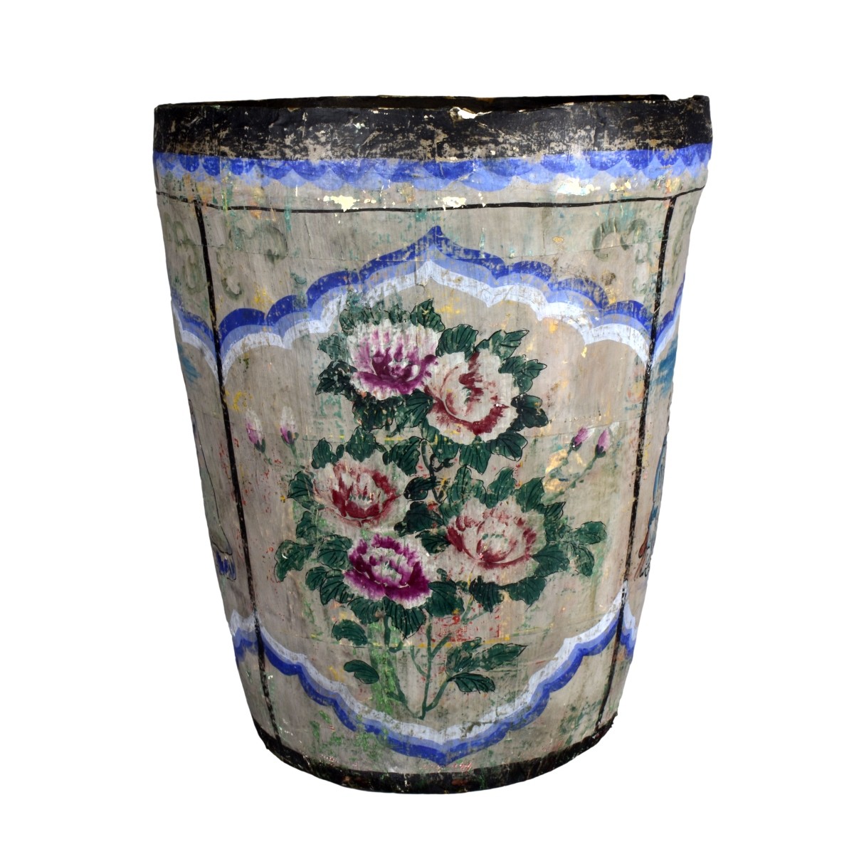 Large Chinese Paper Mache Basket