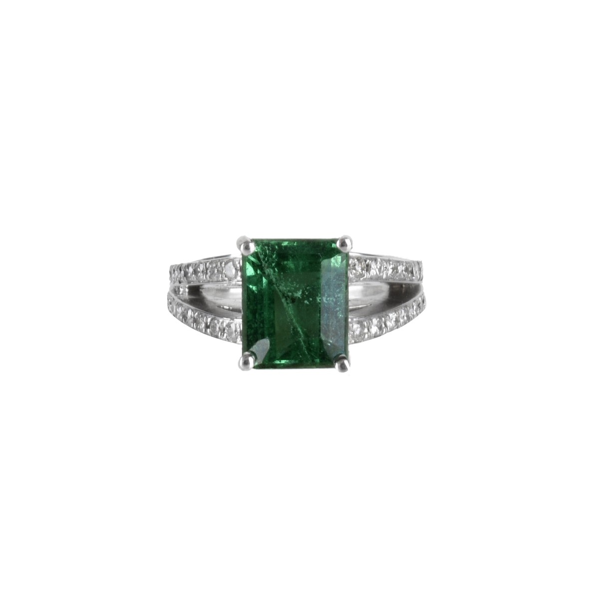 Emerald, Diamond and 18K Ring