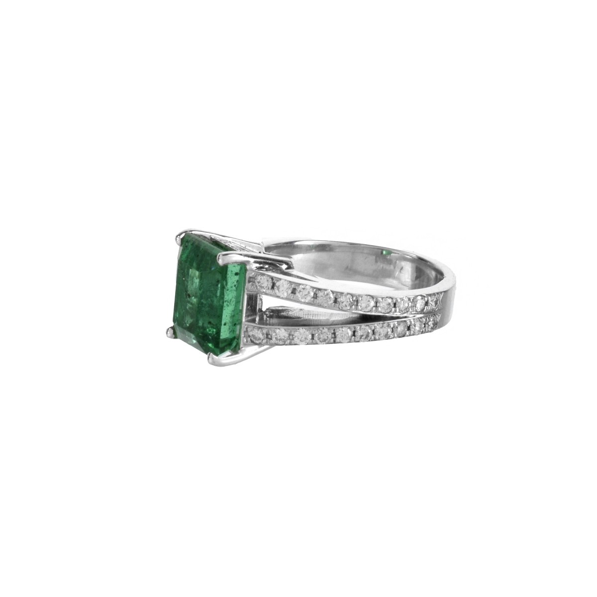 Emerald, Diamond and 18K Ring