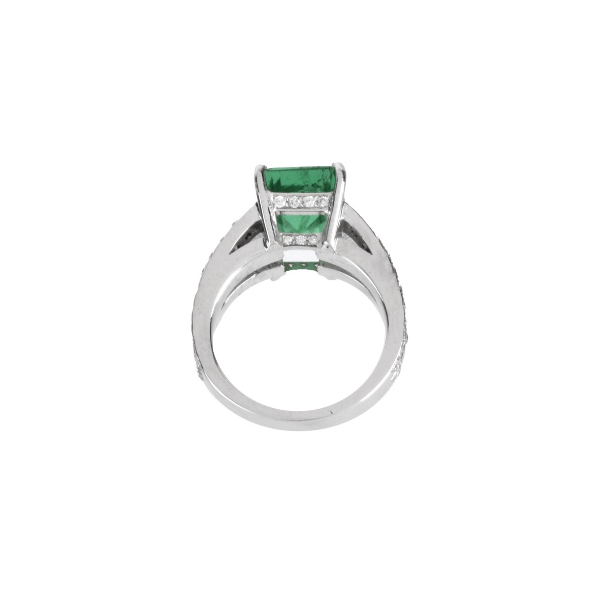 Emerald, Diamond and 18K Ring