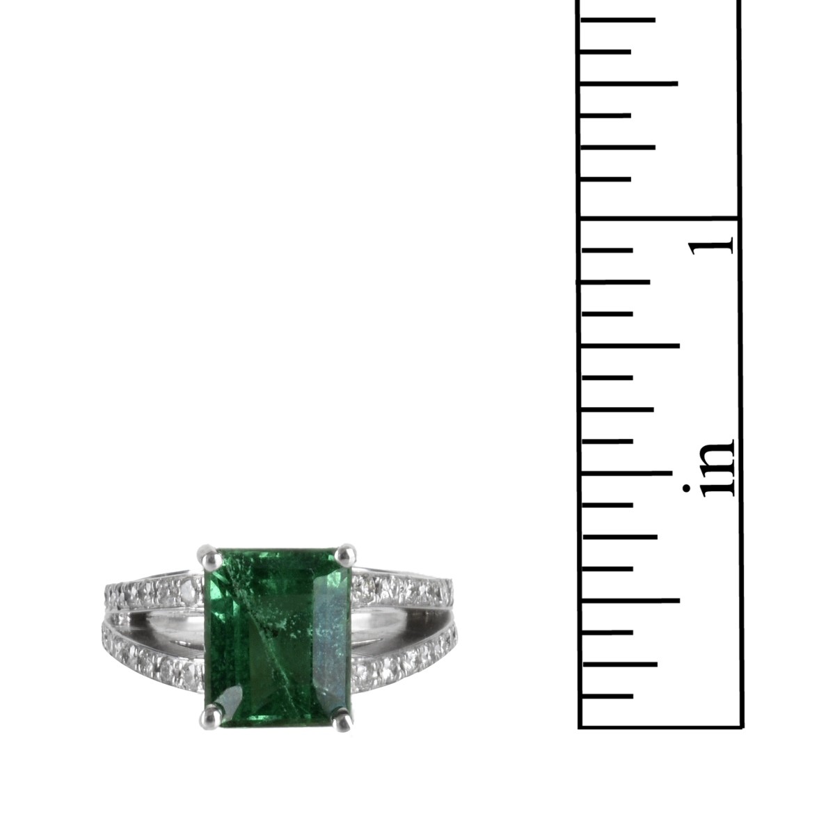 Emerald, Diamond and 18K Ring