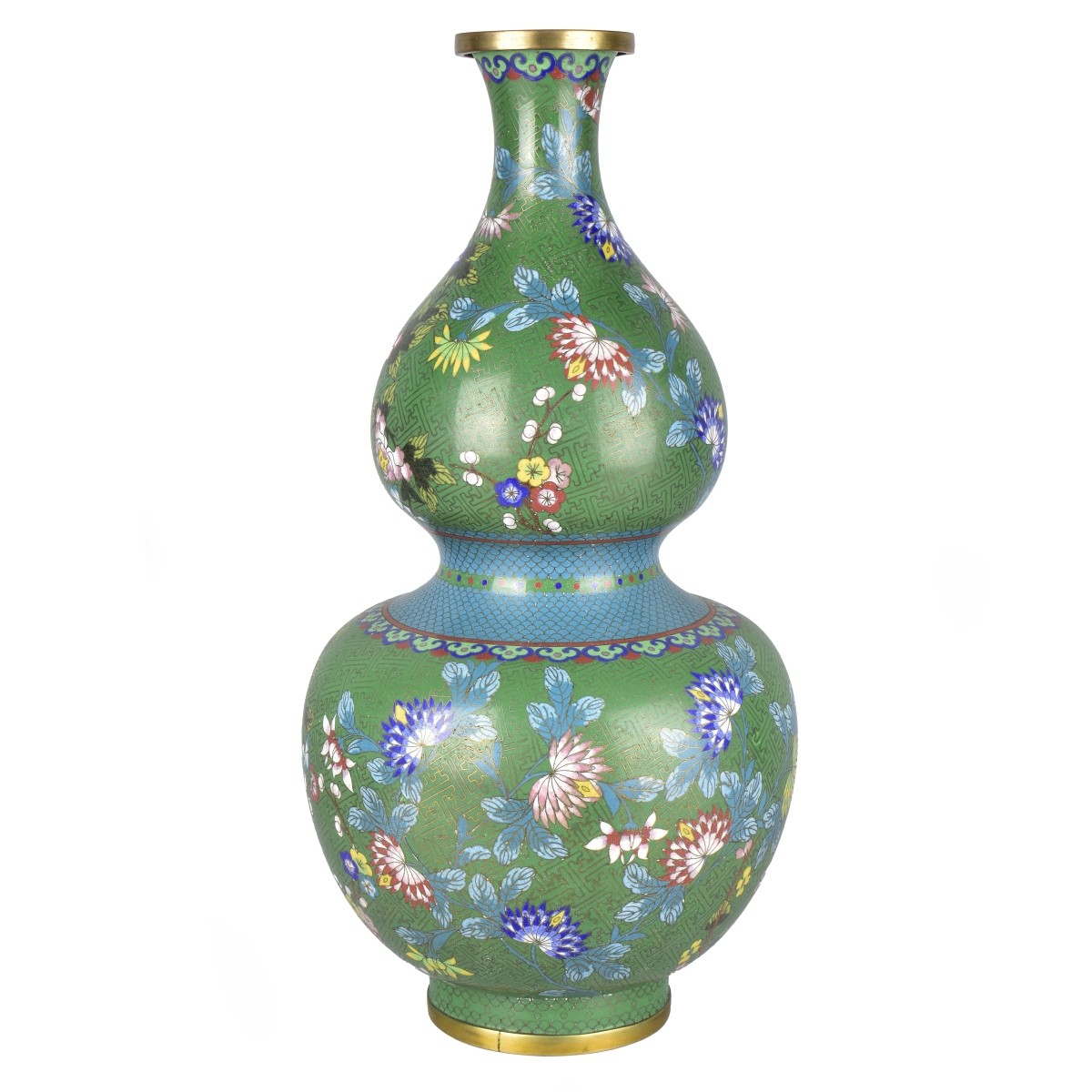 Chinese Cloisonne Enamel Double Gourd Vase