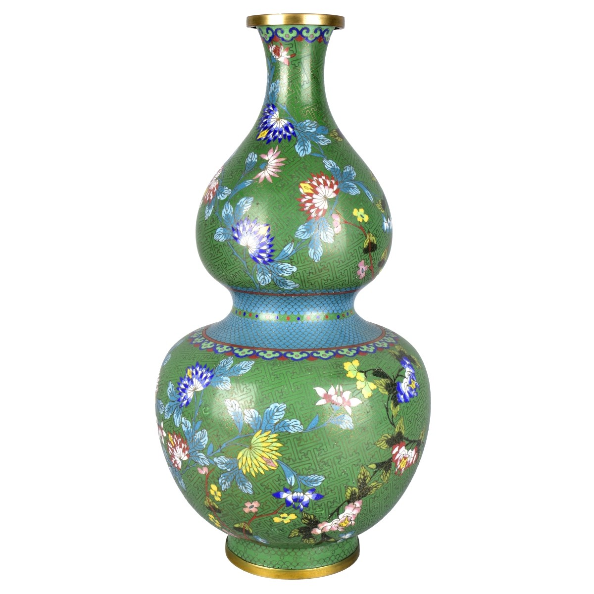 Chinese Cloisonne Enamel Double Gourd Vase