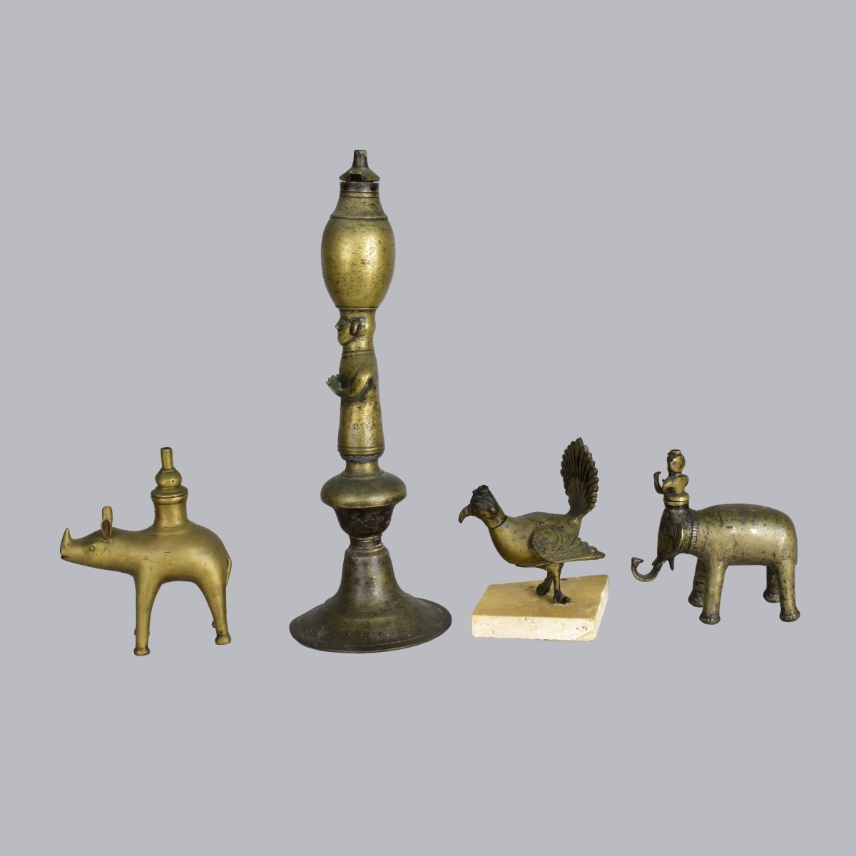 Four Brass Incense Burners