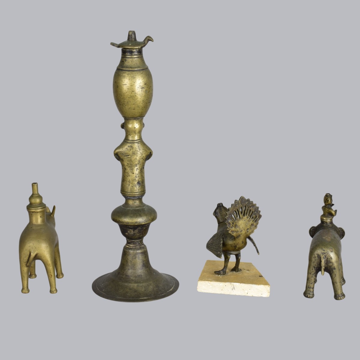 Four Brass Incense Burners