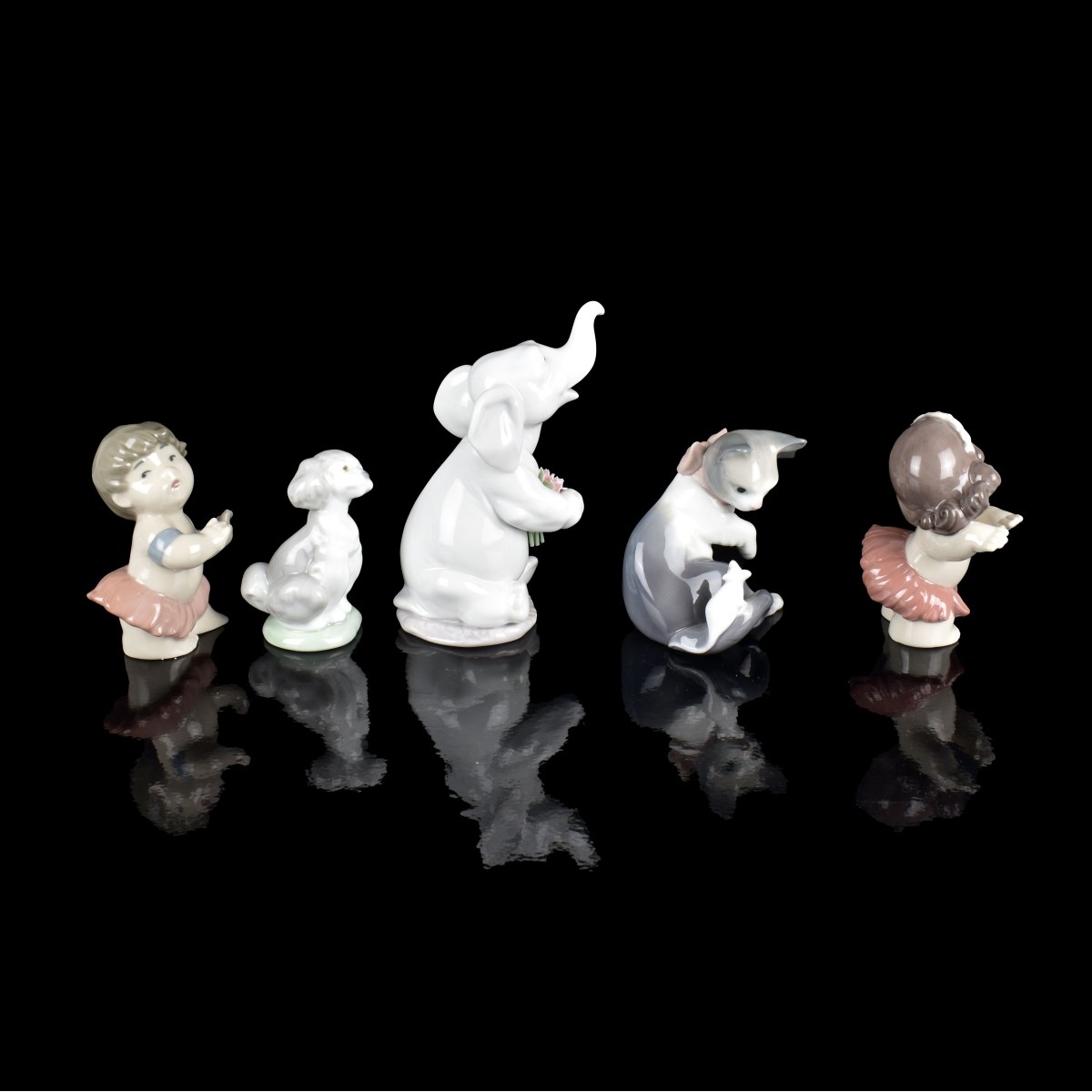 Five Assorted Lladro Porcelain Figurines