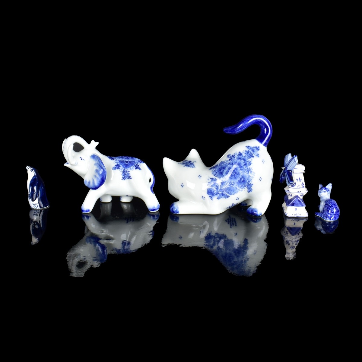 Seven Delft Porcelain Tableware