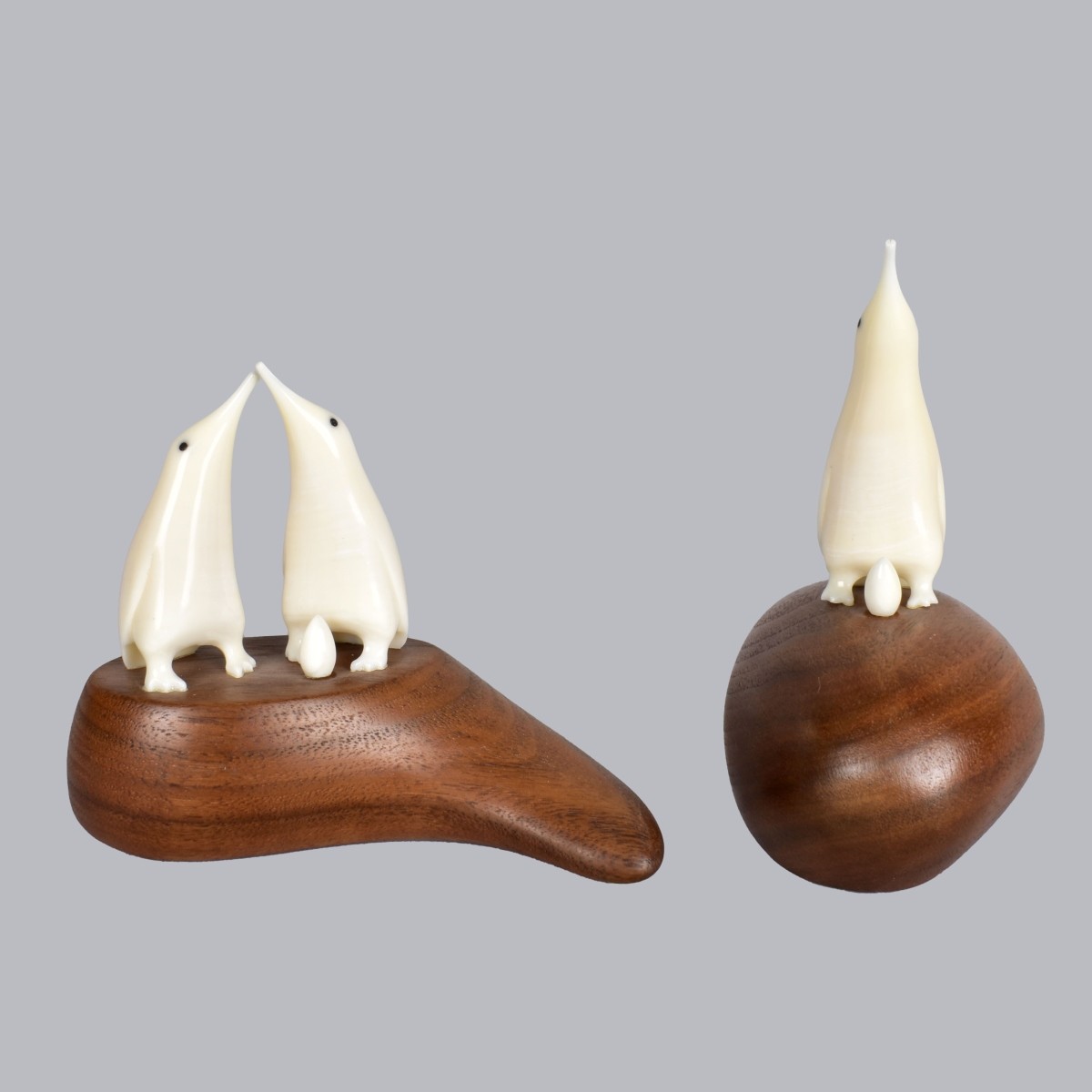 Two Eskimo Inuit Carved Penguins