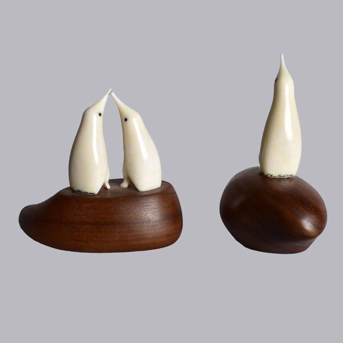 Two Eskimo Inuit Carved Penguins