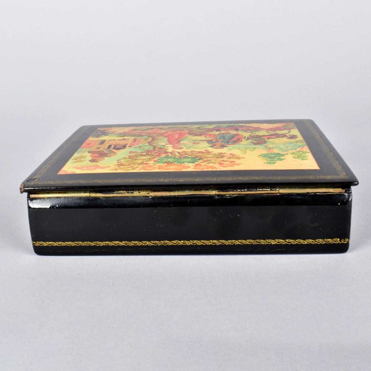 Vintage Russian Hand Painted Lacquer Box