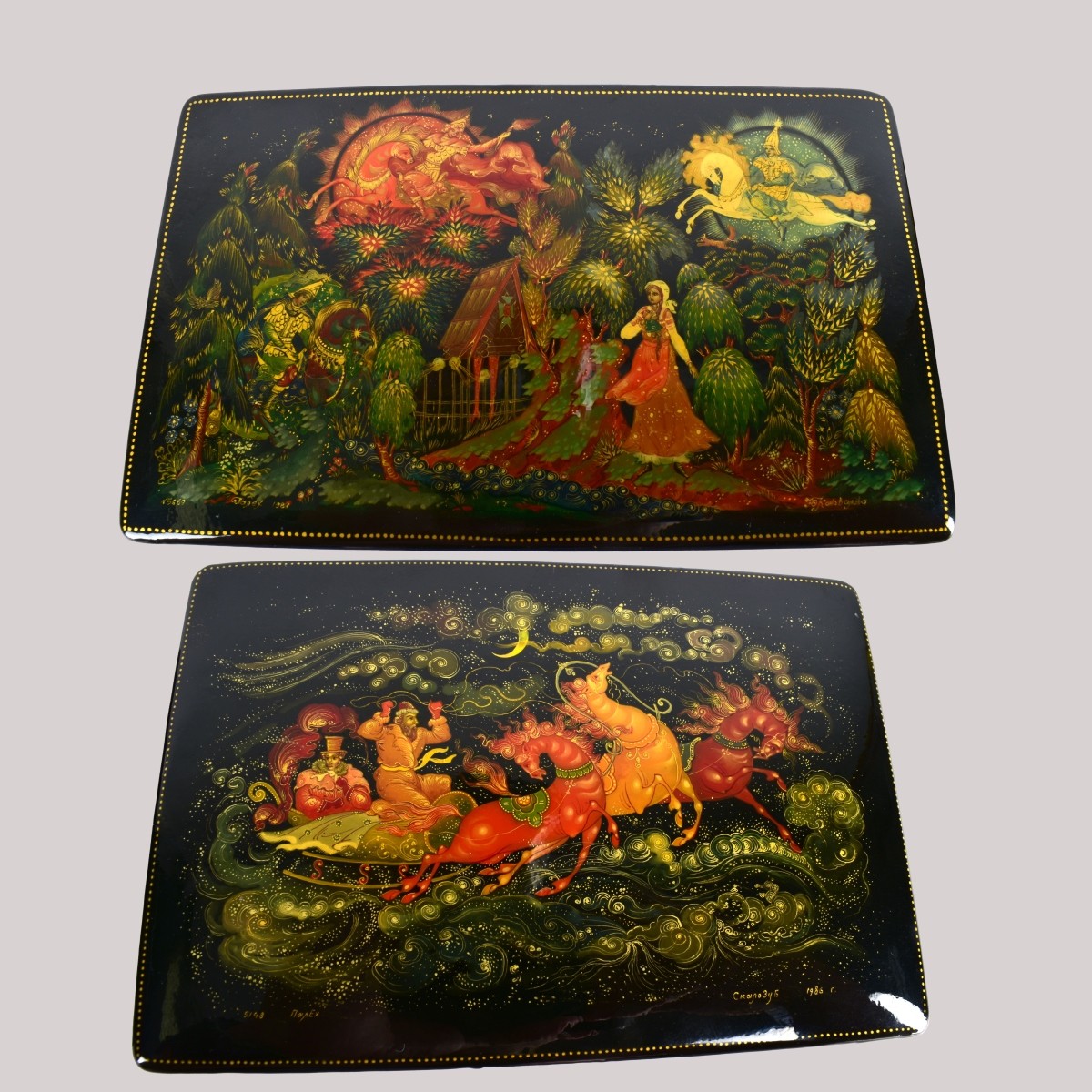 Two Vintage Russian Lacquer Boxes