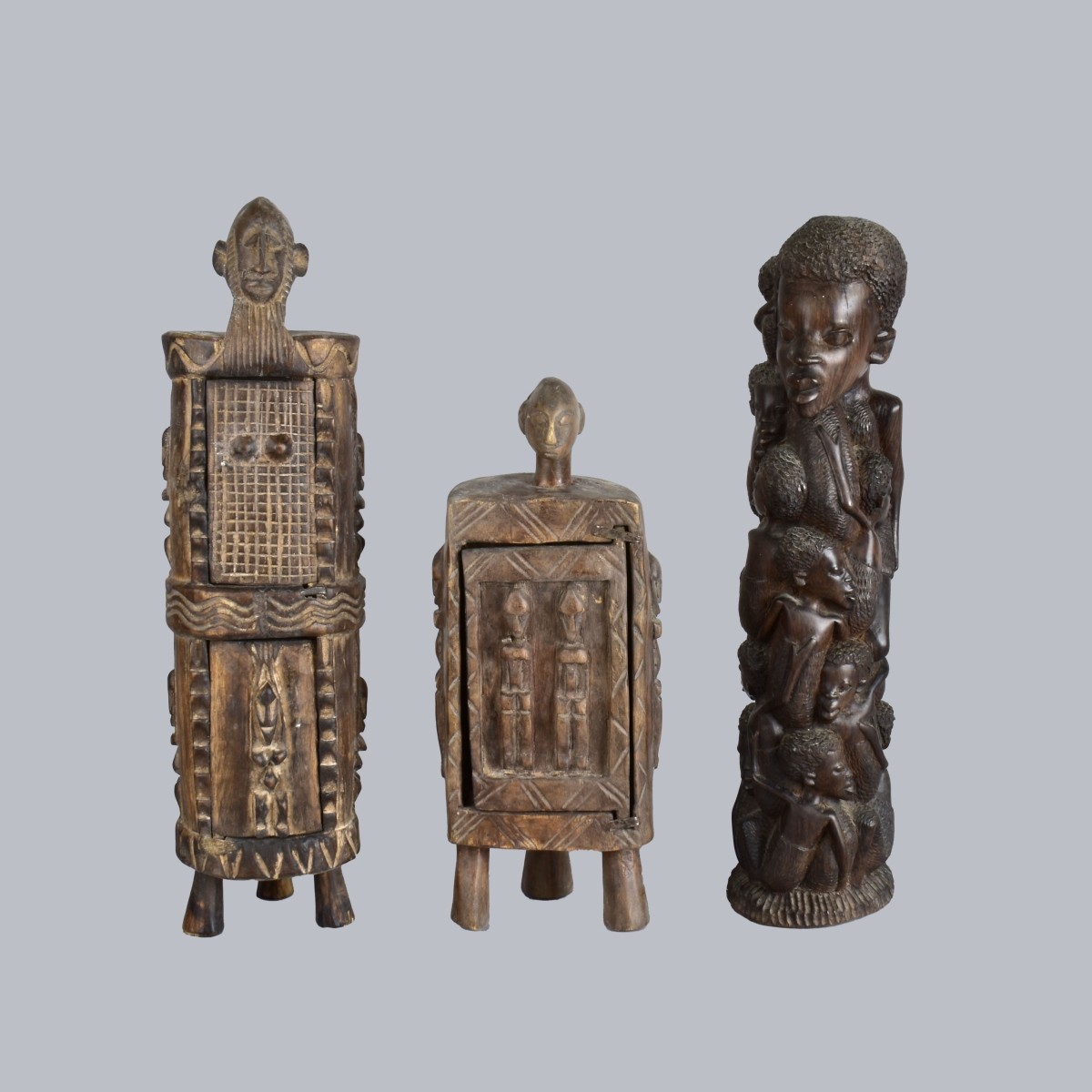 Three African Large Carvings