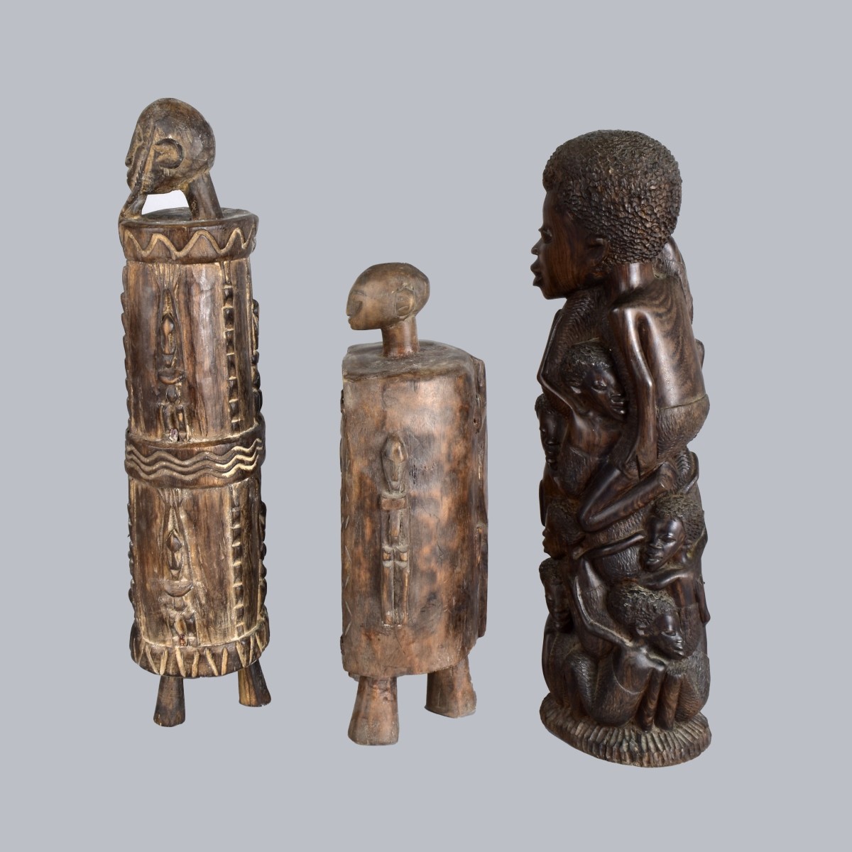 Three African Large Carvings