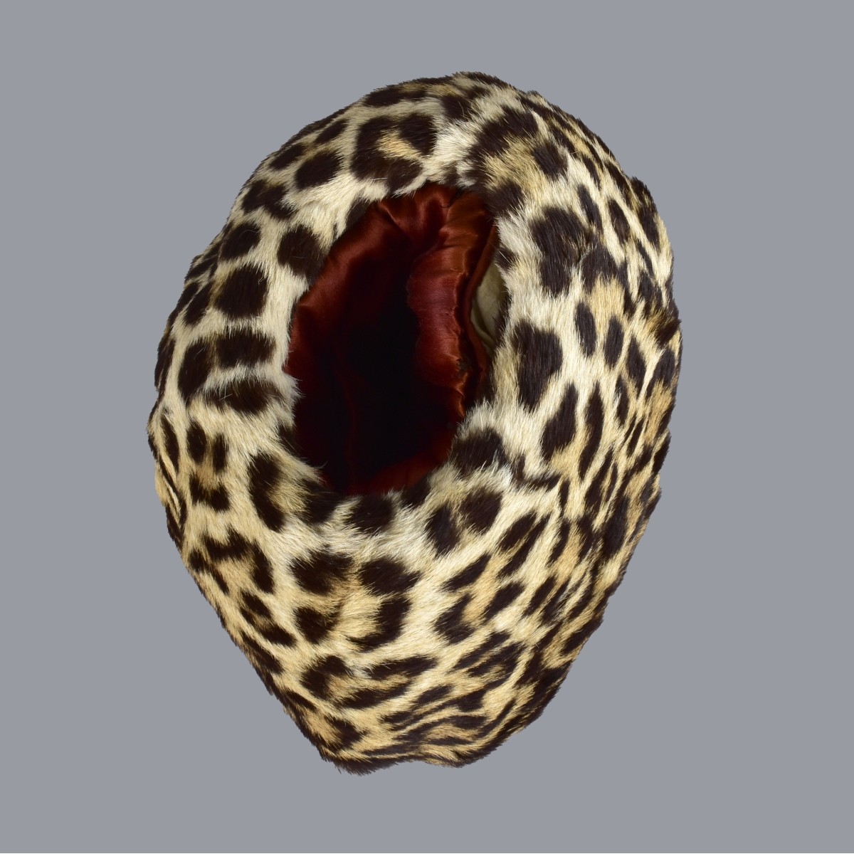 Two Genuine Leopard Skin Muff Handbags