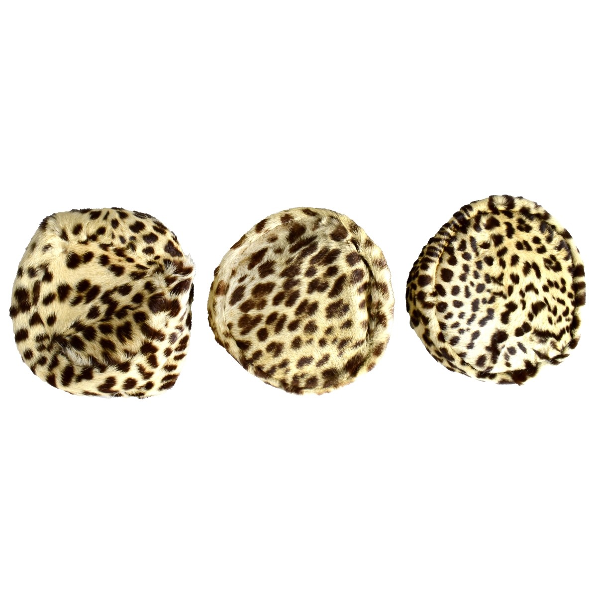 Three Genuine Leopard Skin Hats