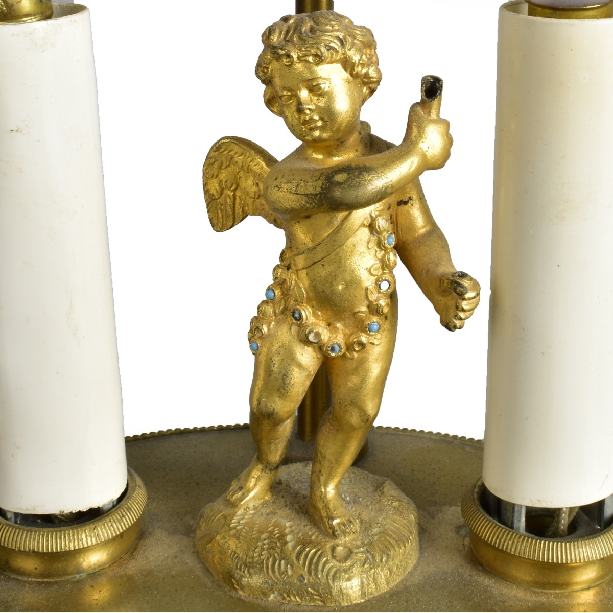 Two Bronze Vanity Lamps