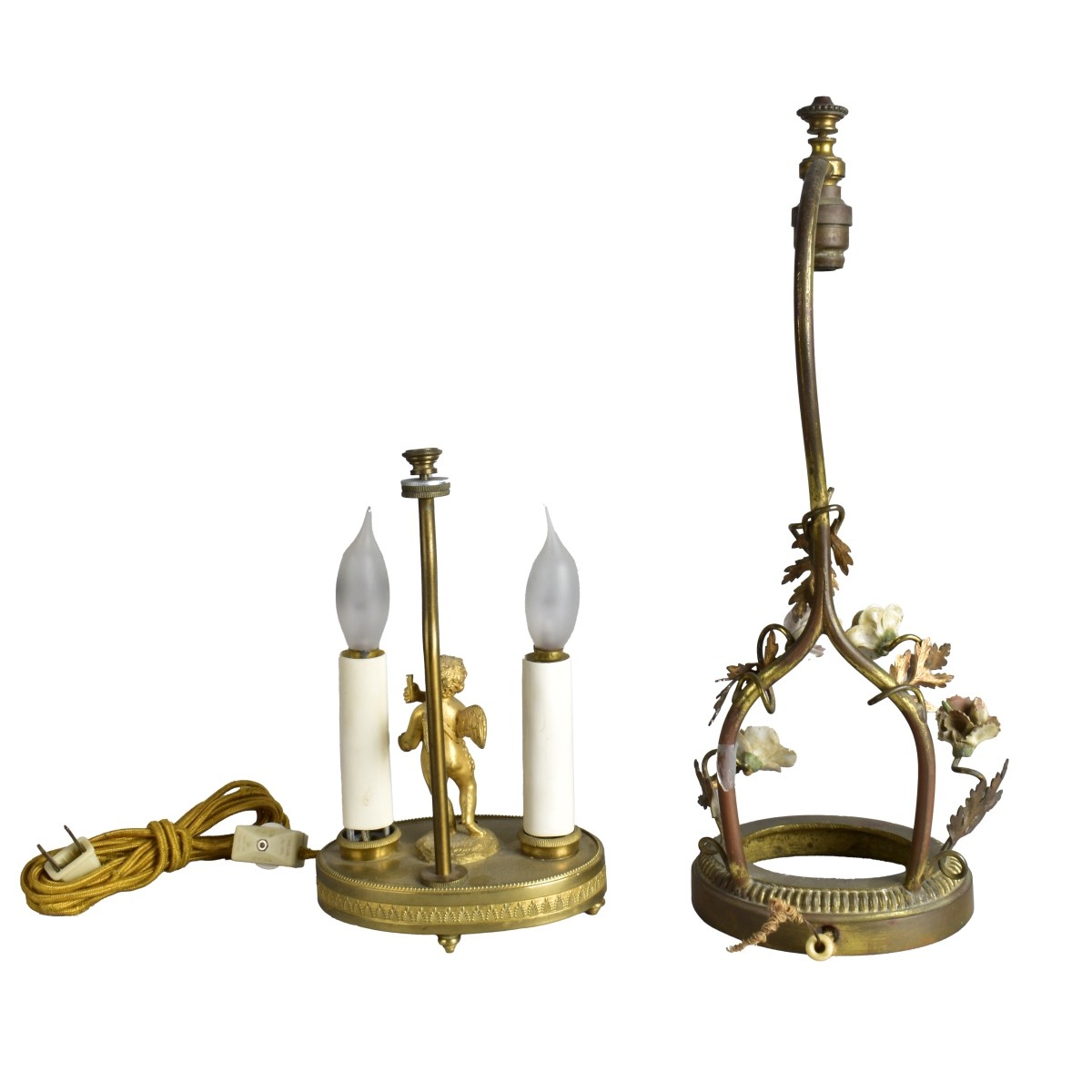 Two Bronze Vanity Lamps