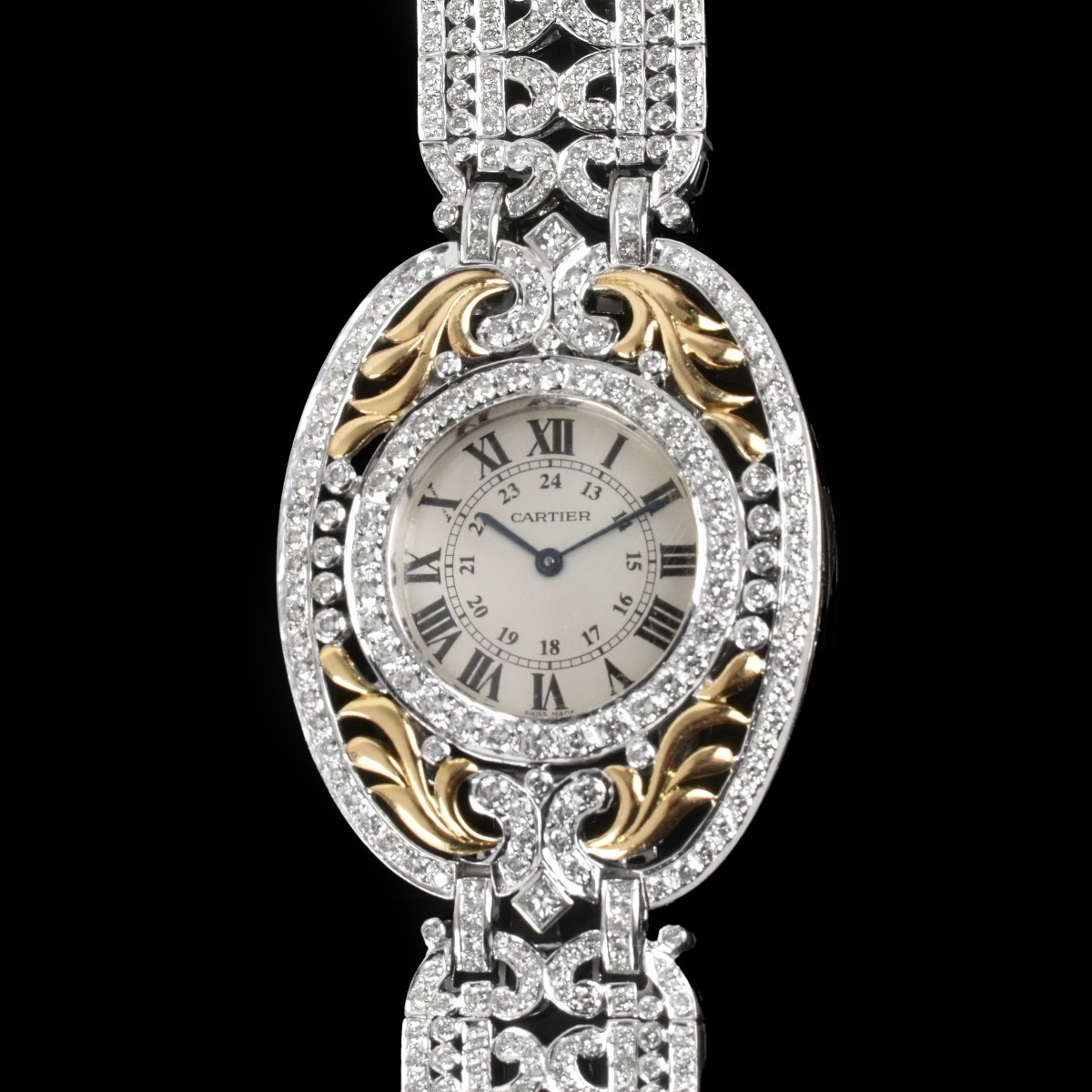 Diamond Bracelet with Cartier Watch