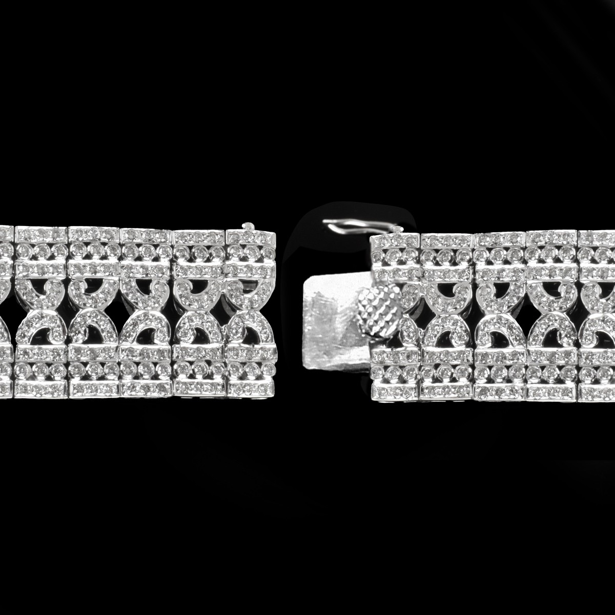 Diamond Bracelet with Cartier Watch