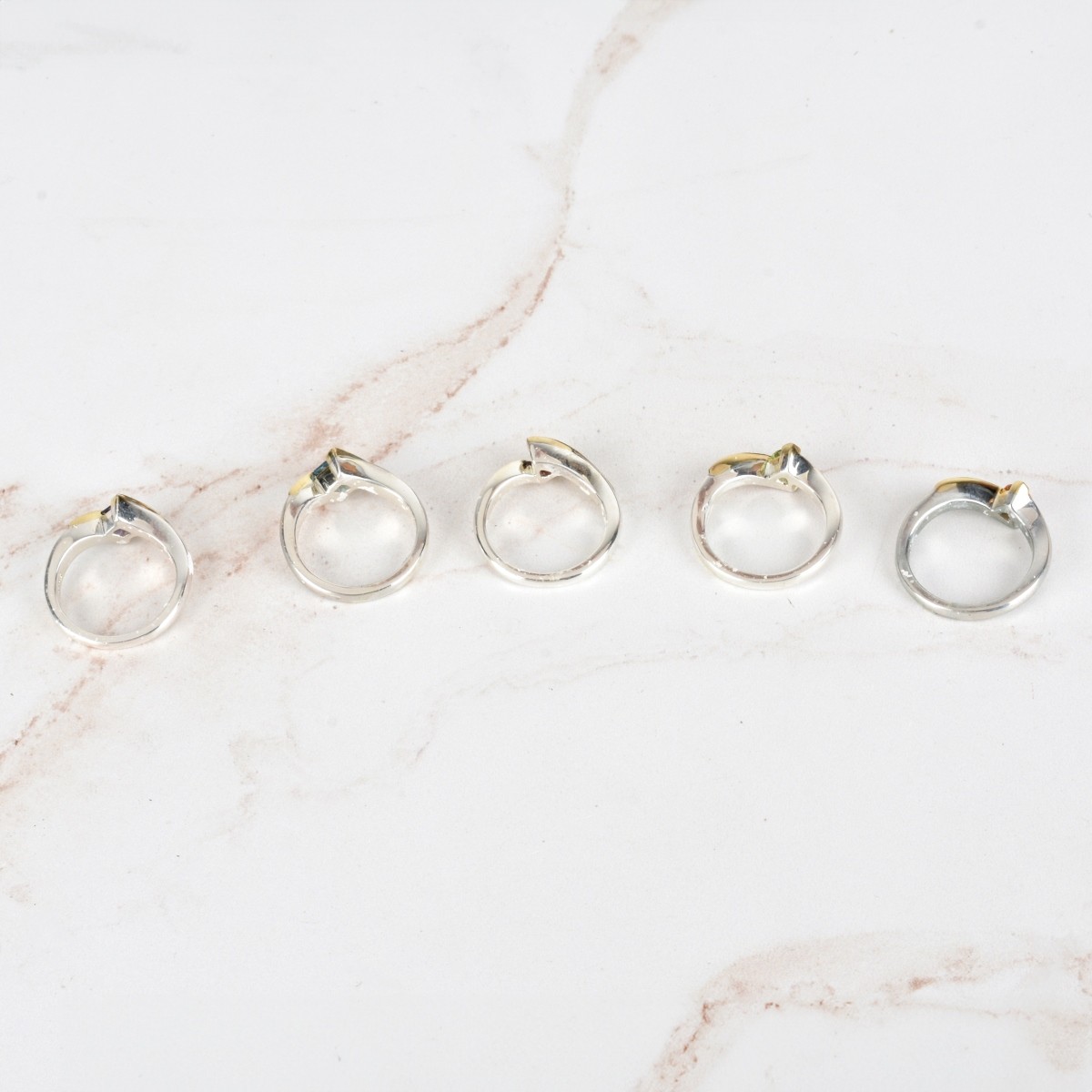 Gemstone, 18K and Silver Rings