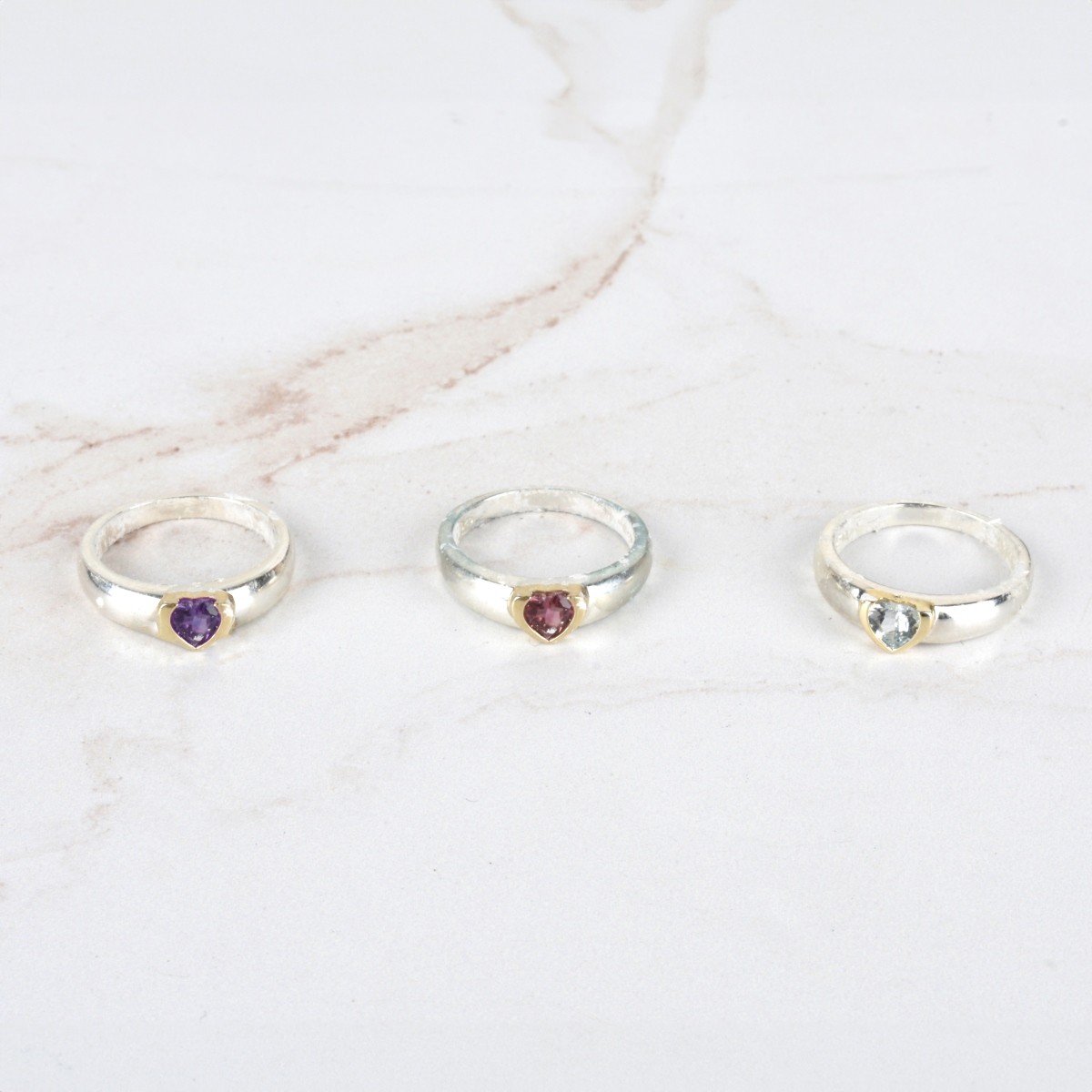 Gemstone, 18K and Silver Rings