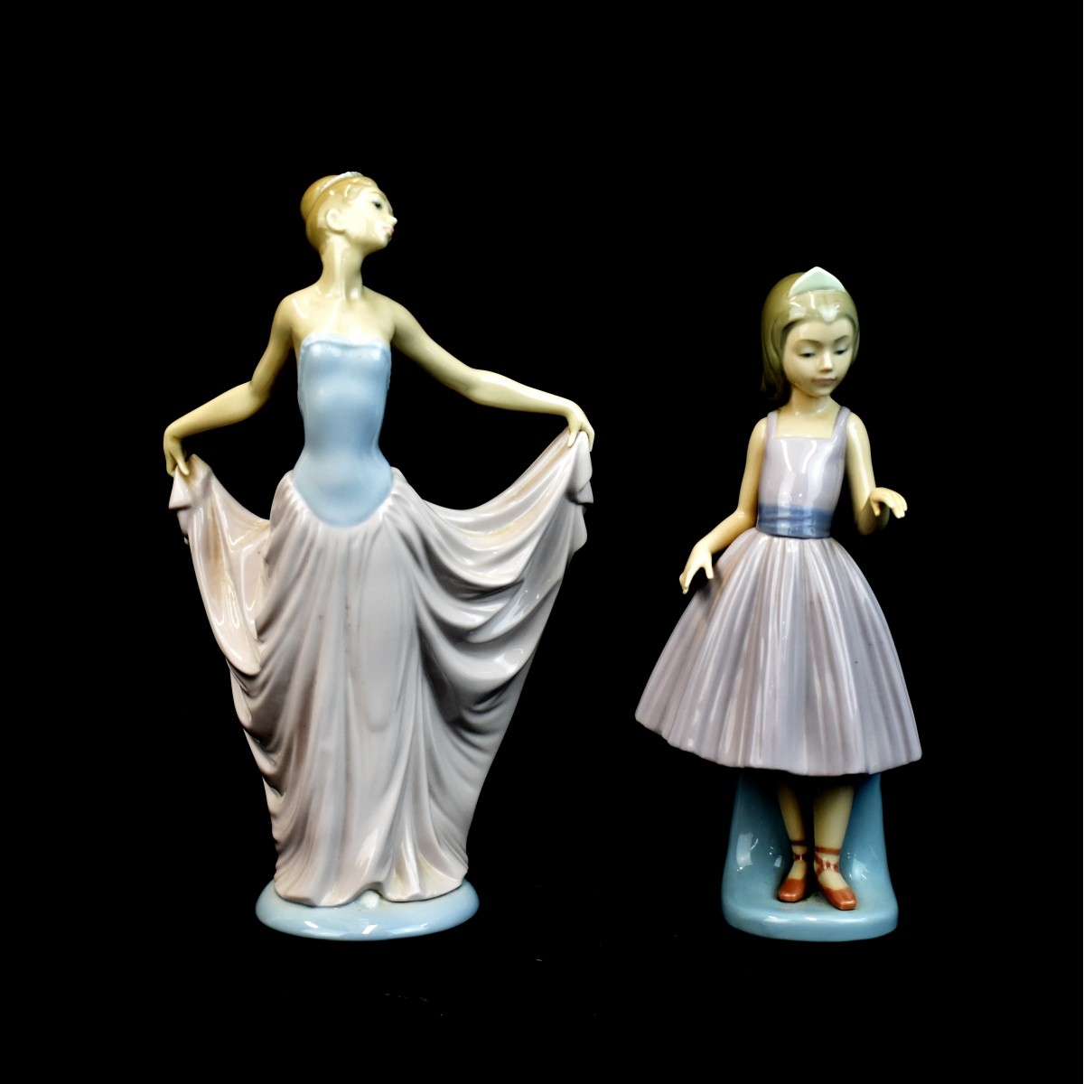 2 Lladro Figurines Dancer Woman and Dance