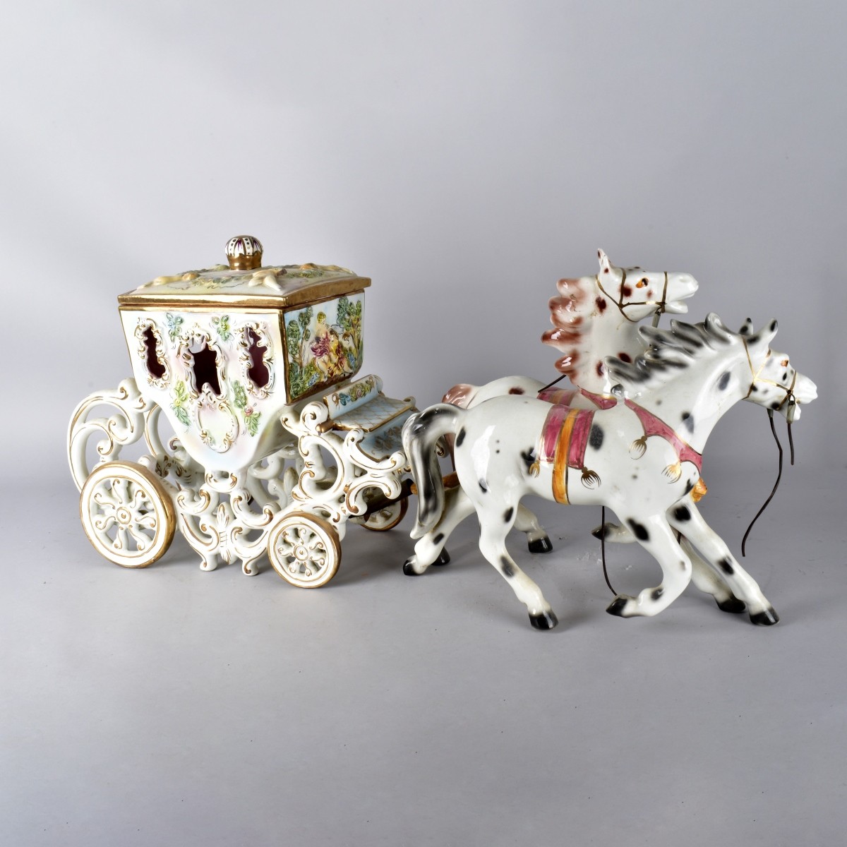 Capodimonte Horse and Carriage Group