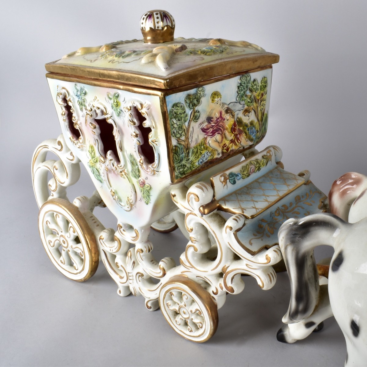 Capodimonte Horse and Carriage Group