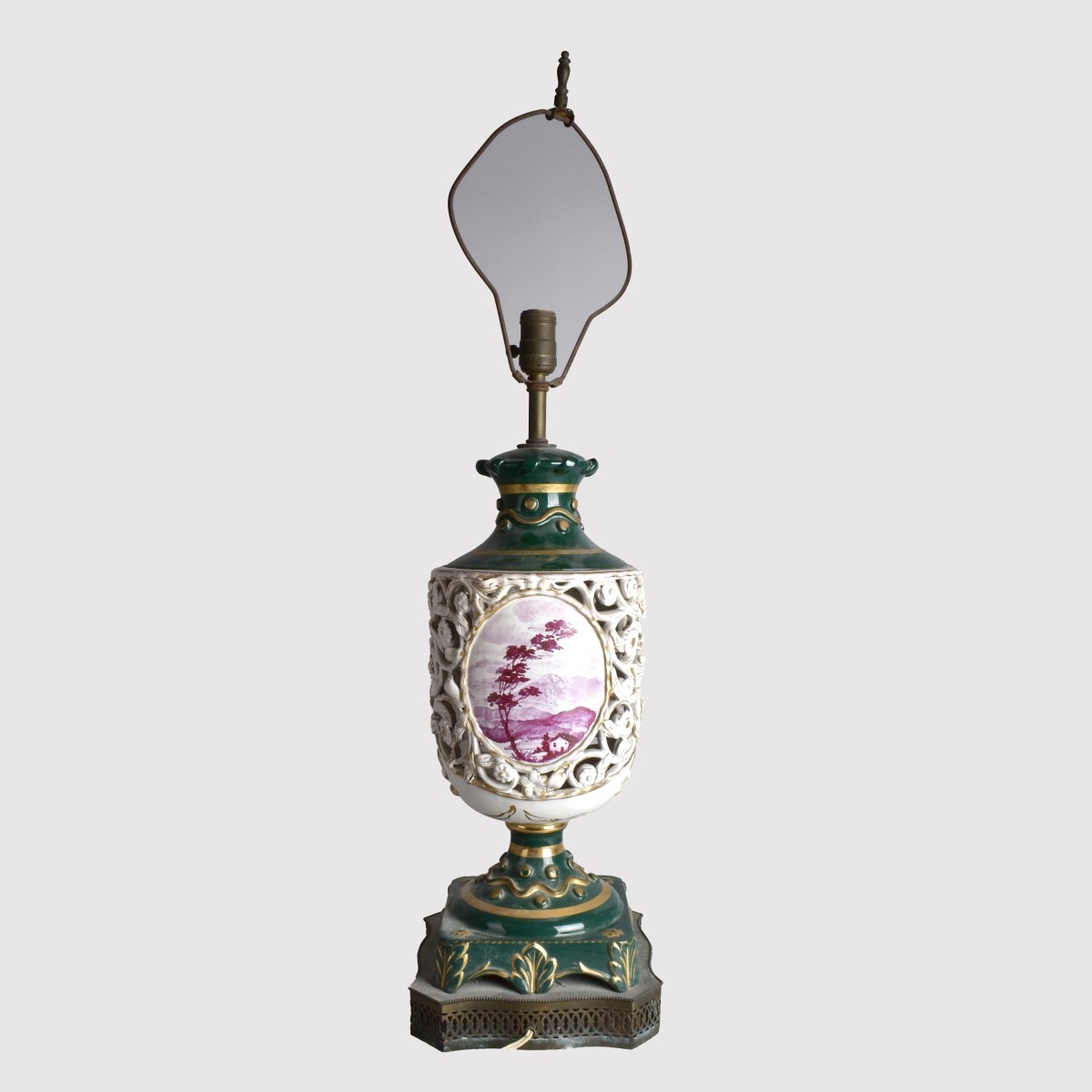 Italian Pierced Pottery Lamp