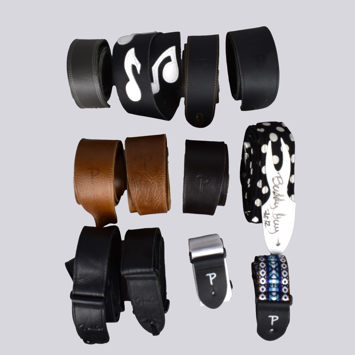 12 Assorted Guitar Straps