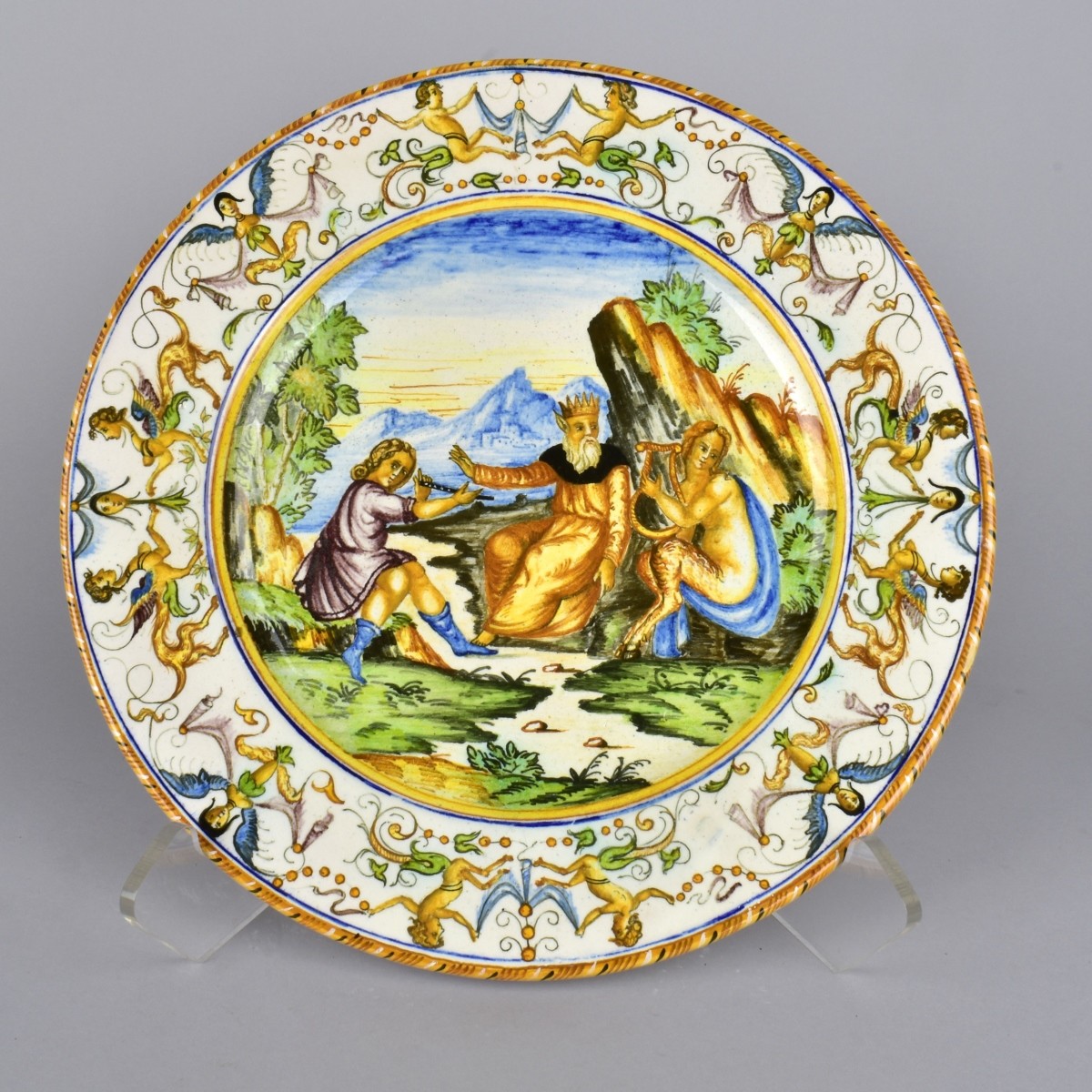 Antique Molaroni Pesaro Majolica Charger