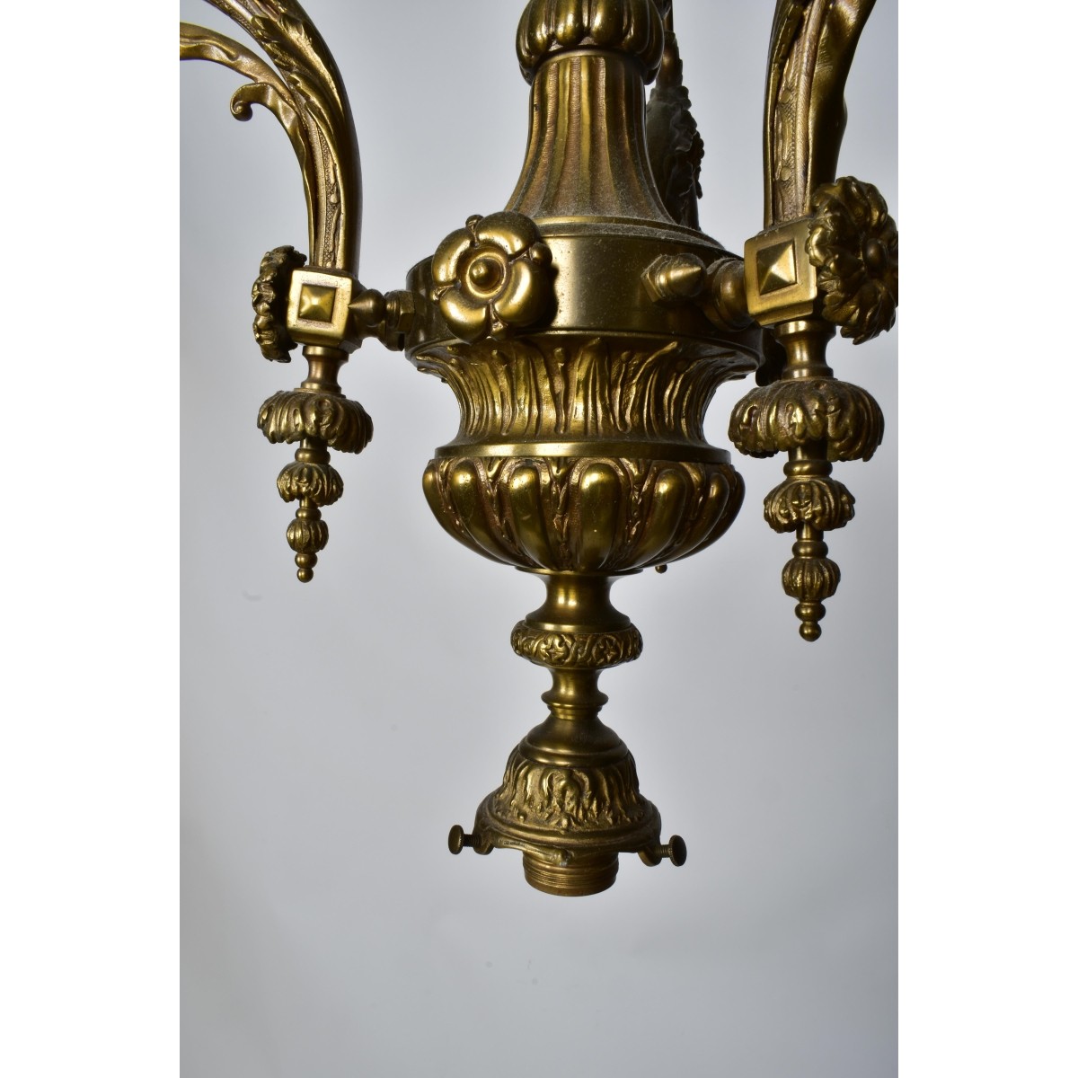 Three Arm Four Light Bronze Chandelier