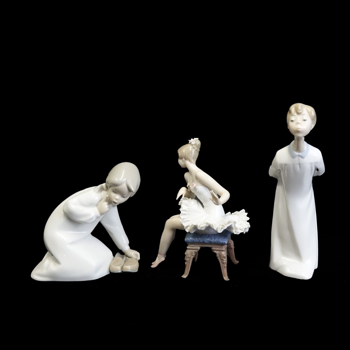 Three Lladro Glazed Porcelain Figurines