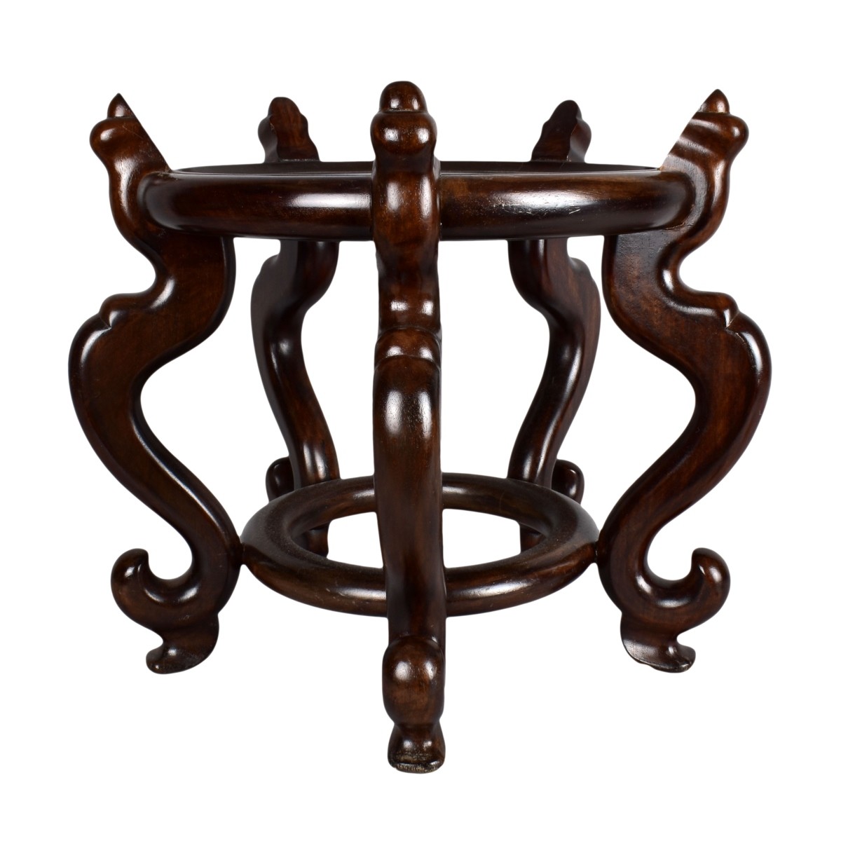 Pr Chinese Carved Rosewood Bases