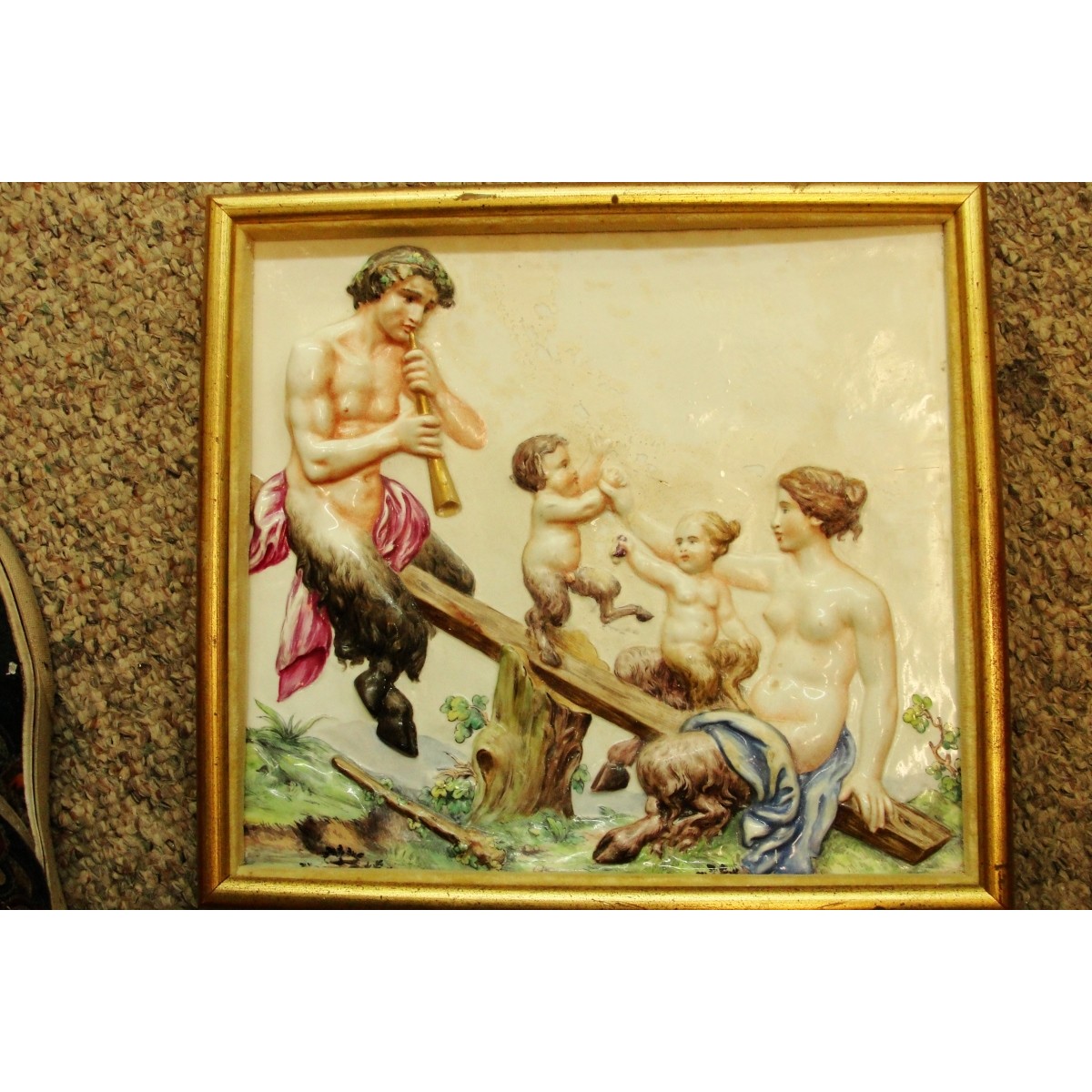 19th C. Capodimonte Relief Plaque