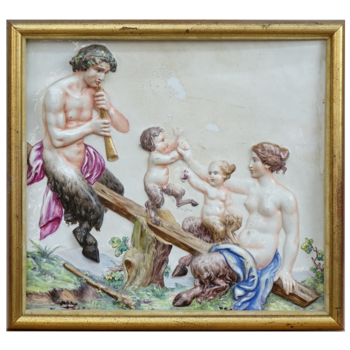 19th C. Capodimonte Relief Plaque