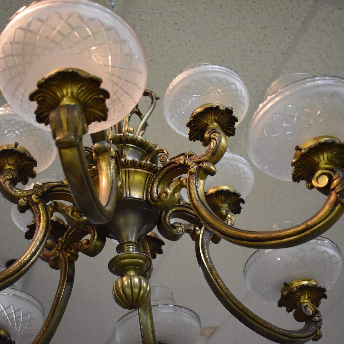 Modern Bronze 12 Light Chandelier