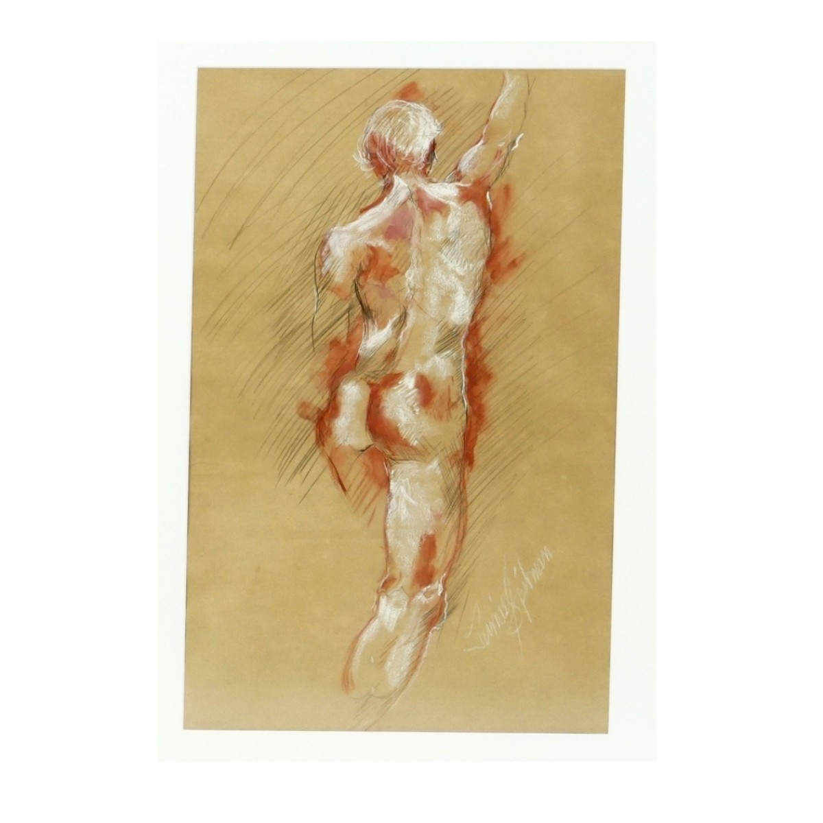 J Spillman (20C) Gouache on Paper Nude