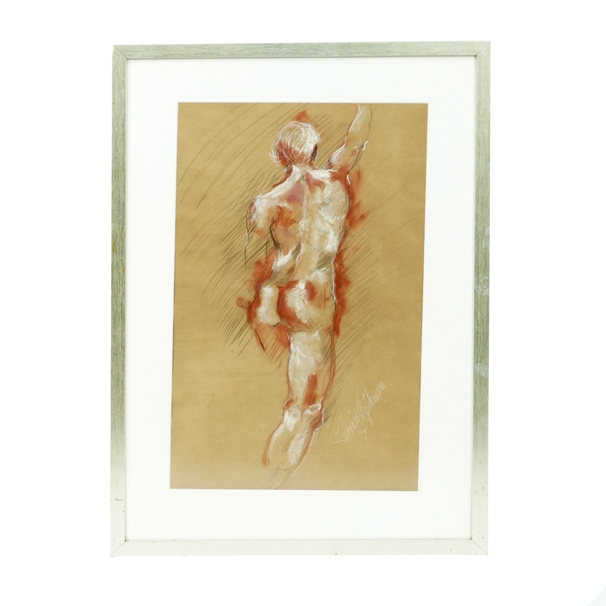 J Spillman (20C) Gouache on Paper Nude